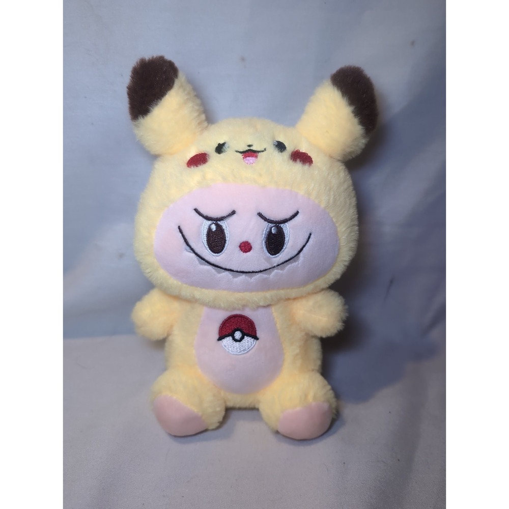 Labubu Style Rabbit in Pokemon Pikachu Costume 9" Plush Stuffed Animal